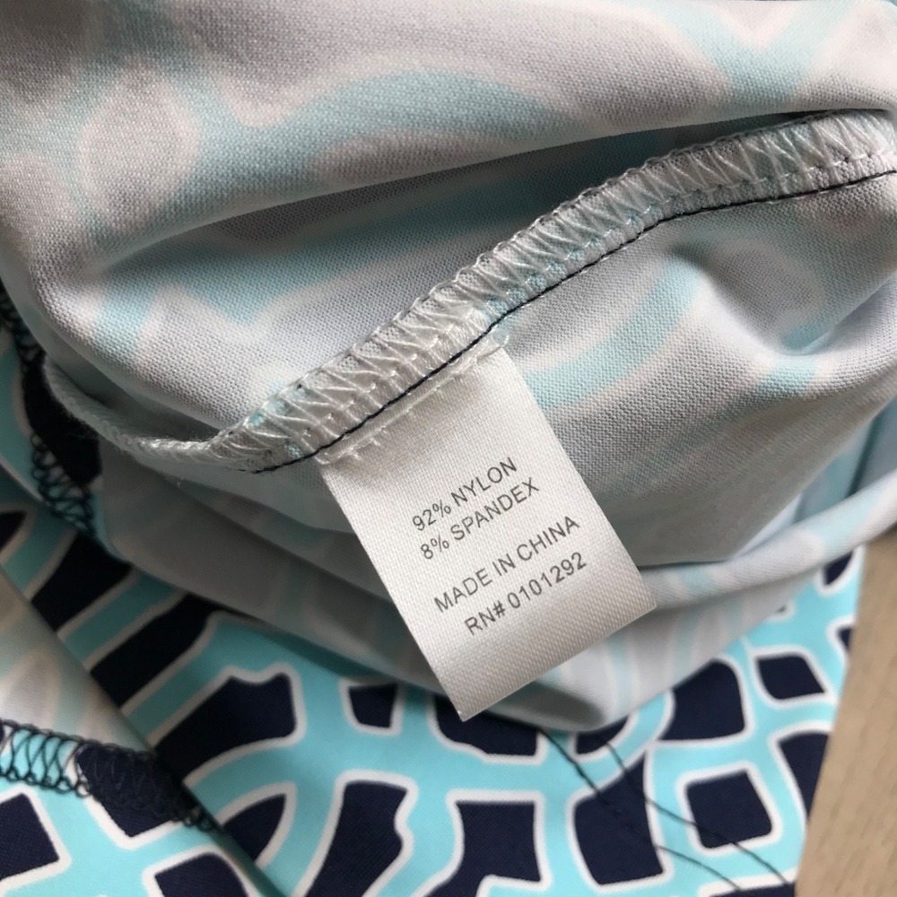 Lulu B Dress Womens Size L Blue Printed V-Neck Geometric Shift Stretch Beach - Picture 6 of 10